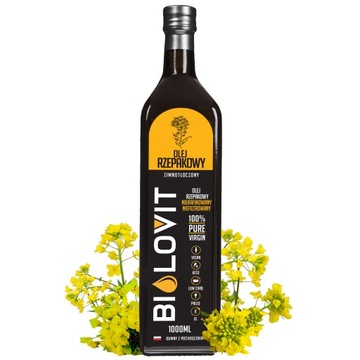 Olej Rzepakowy Naturalny Zimnotłoczony Bilovit 1000 ml