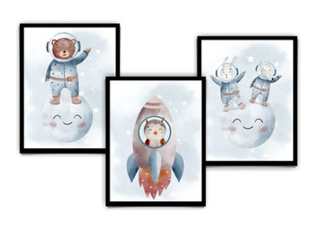 Zestaw 3 obrazki dla dzieci, KOSMOS A4