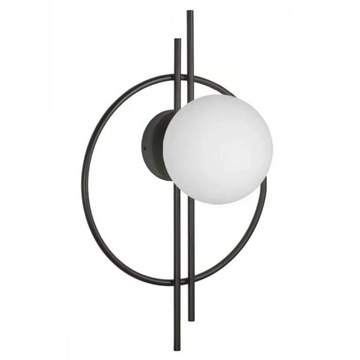 LAMPA ŚCIENNA KINKIET CZARNY Z BIAŁYM KLOSZEM BLACK