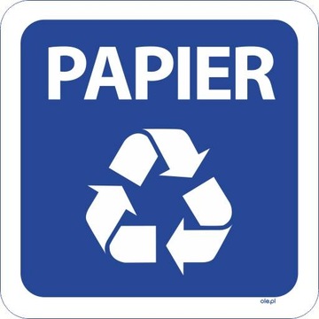 Naklejka na kosz do segregacji śmieci Papier kwadr