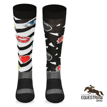 Гольфы COMODO для верховой езды, носки для лошадей, красочный узор BOMB