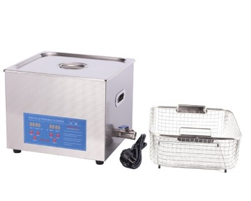 Ультразвуковой очиститель 15л | Ванна со сливом 40кГц 360Вт + корзина для умывания