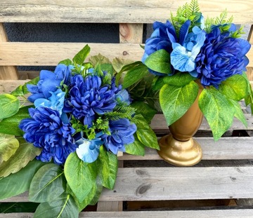 PIĘKNY DUŻY KOMPLET Wiązanka Bukiet Stroik Sztuczne KWIATY na Cmentarz Grób