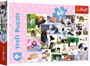 PUZZLE UKŁADANKA ZWIERZĘTA KOTY 60 EL. TREFL