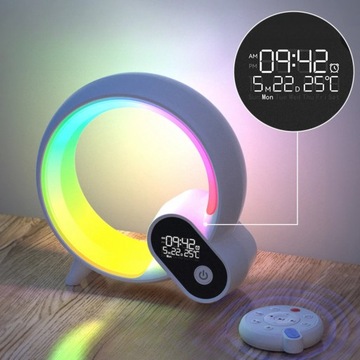 Прикроватная лампа Будильник Дата Температура Динамик 15 мелодий