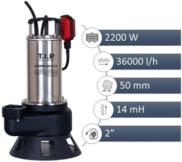 TIP Pompa na budowę ścieki INOX 36000l/h PRONiemcy