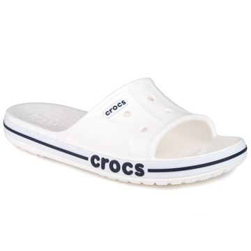 Klapki laczki męskie sportowe Crocs BAYABAND SLIDE WHITE BLACK