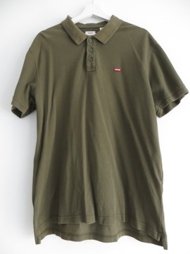 Koszulka bluzka męska polo Levi's XL kolor oliwkowy z kołnierzykiem
