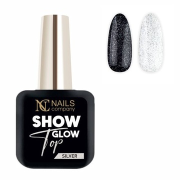 Nails Company Top Silver 11ml z drobinkami do zdobienia paznokci