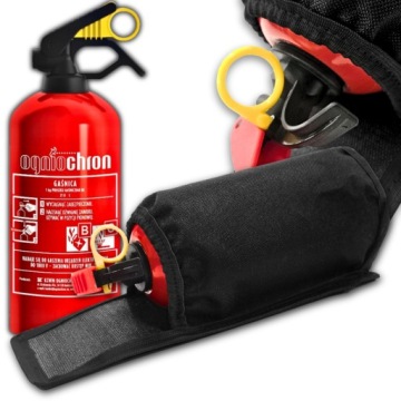 Fire extinguisher powder car bc handle cover on fire extinguisher velcro black, №1