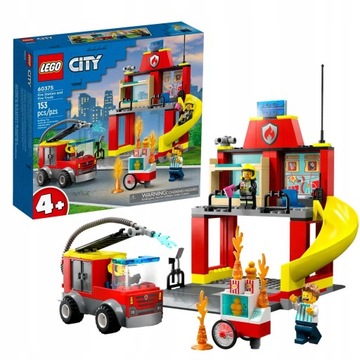 LEGO City Remiza strażacka i wóz strażacki GASI POŻAR 153 ELEMENTY