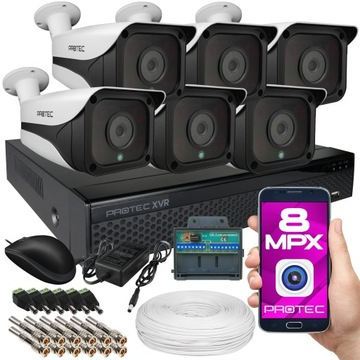 MONITORING 6 KAMER ROZDZIELCZOŚĆ 4K 8MP BEZ HDD