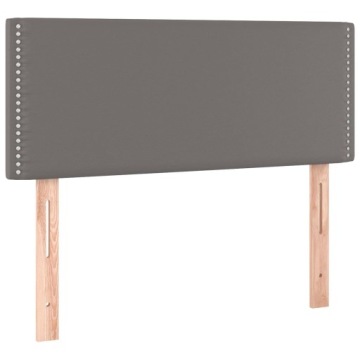 vidaXL Изголовье кровати со светодиодной подсветкой Серое 100x5x78/88 см Искусственная кожа