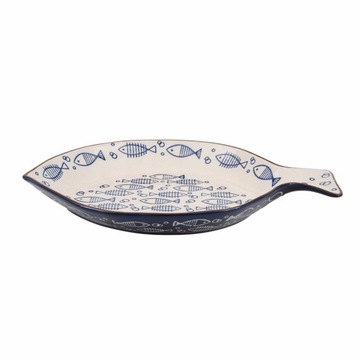 PATERA CERAMICZNA RYBA 33x24x4cm NIEBIESKA