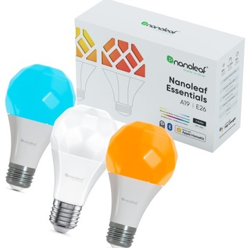 Nanoleaf Essentials Smart Bulbs zestaw 3 żarówek RGB E27 Thread BT LED