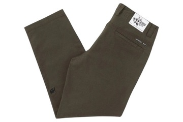 Spodnie męskie proste VOLCOM ENT HOCKEY DAD PANT zielone bawełniane r. 32