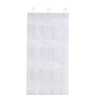 Organizer na buty nad drzwiami dla mężczyzn, kobiet, dzieci, wielokrotnego użytku, 28 siatek, kolor biały