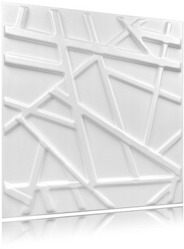 Panele kasetony ŚCIENNE 3D SUFITOWE PIANKOWE BIAŁE nowoczesne LINE 50x50