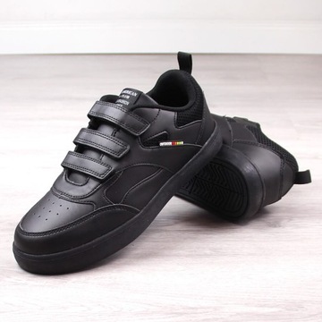 AMERICAN CLUB WT149 SOLIDNE ADIDASY PÓŁBUTY BUTY NA RZEPY CZARNE 38