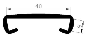 Полоса для перил 40х8 мм ЧЕРНАЯ 20 м