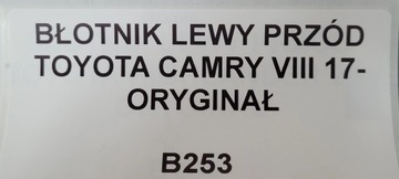 BLATNÍK LEVÝ PŘEDNÍ TOYOTA CAMRY VIII 17- ORIGINÁLNÍ