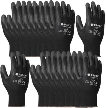 Рабочие перчатки черные перчатки 10par R. 6-11