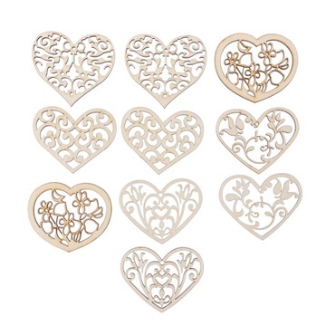 AKCESORIA SERCE LOVE DECORATE 10 SZT