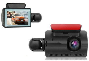WIDEOREJESTRATOR KAMERA SAMOCHODOWA REJESTRATOR JAZDY HD DWA OBIEKTYWY
