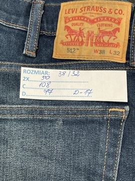 LEVIS STRAUSS 512 SPODNIE JEANSy RURKI w38-L32