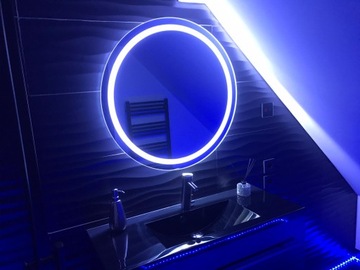 LUSTRO OKRĄGŁE PODŚWIETLANE LED fi 70cm ŁAZIENKOWE
