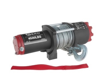 WYCIĄGARKA WCIĄGARKA AKUMULATOROWA do AUTA Quada PŁUGA 12V 4500LBS + PILOT