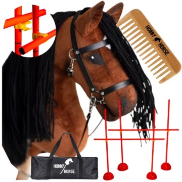 Set Hobby Horse Kůň Na Tyči A4 2x Překážka Na Skákání Skokanky 120CM