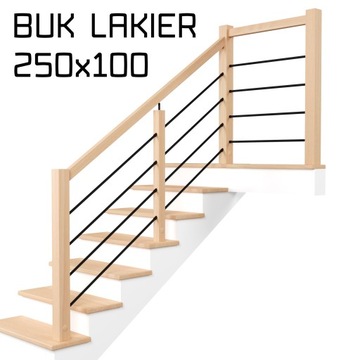Balustrada barierka drewniana metalowa L 1+2,5 BUK