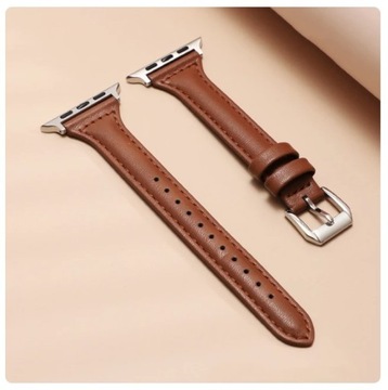 DAMSKI PASEK DO APPLE WATCH iWATCH iWATCHA Z EKOSKÓRY 38 40 41 mm BRĄZOWY