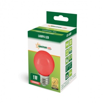 Żarówka LED E27 1W czerwona kulka do GIRLAND 20lm