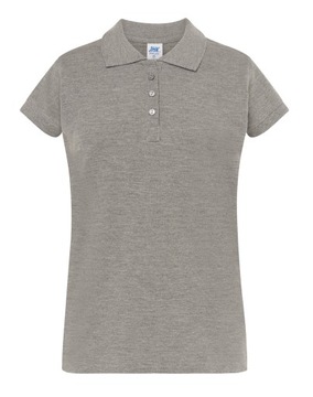 Koszulka Polo - Szara, damska, bawełna, Roz XXL