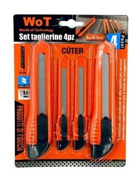 NÓŻ DO TAPET 4 NOŻE TAPICERSKIE ŁAMANE OSTRZA 2 X 18MM 2 X 9MM + GRATIS
