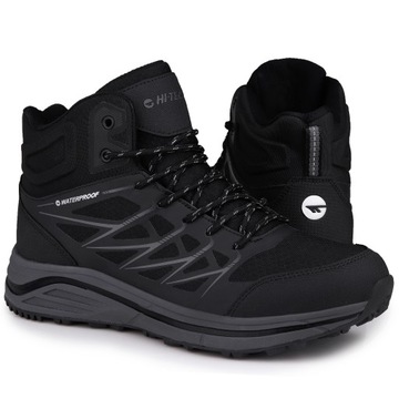 Buty męskie HI-TEC BLACK HEWILA MID WP Wodoodporne Waterproof