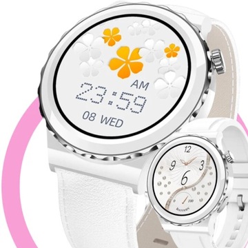 SMARTWATCH DAMSKI PL MENU CIŚNIENIE Dotykowy 45mm TĘTNO 2 PASKI