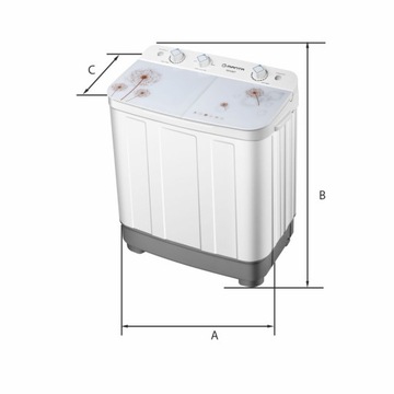 Туристическая роторная стиральная машина с миницентрифугой, 1350 об/мин, 6,5 кг Манта