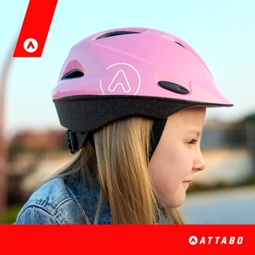 Детский велосипедный шлем ATTABO Hinge, розовый S, ПЕНА EPS, DURABLE SHELL