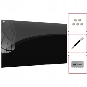 Магнитная стеклянная доска, ЧЕРНАЯ, 90х60 + БЕСПЛАТНО