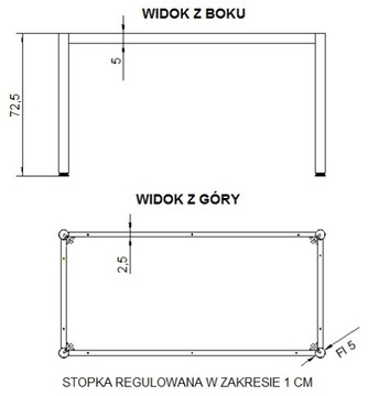 Stelaż do biurka noga do stołu nogi 156x66 biały