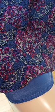 BIK BOK szyfonowa sukienka granatowo-amarantowa vintage L