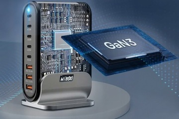 MEGA TOWER DESKTOP: Настольная зарядная станция 5x USB 3x C ЗАРЯДНОЕ УСТРОЙСТВО 300 Вт GAN