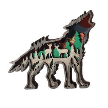 Niedźwiedź Woodland sylwetka Decor Knacks figurka drewniana rzeźba rzemiosł