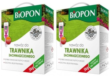 Nawóz do trawnika zachwaszczonego Biopon 3 kg x 2