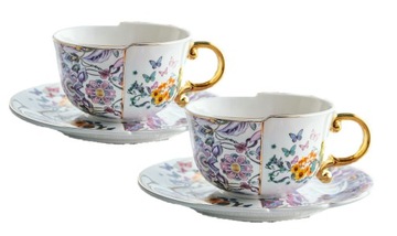 Filiżanka porcelana 2 szt Motyle Kwiaty 250ml pudełko prezentowe na prezent