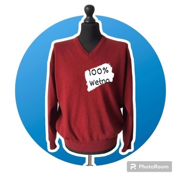 Hugo boss sweter męski 100%wełna rozmiar:L (52)