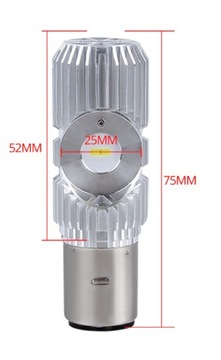 СВЕТОДИОДНАЯ ЛАМПОЧКА ДЛЯ МОТОЦИКЛА QUAD BA20D S2 H6 CSP 1400лм